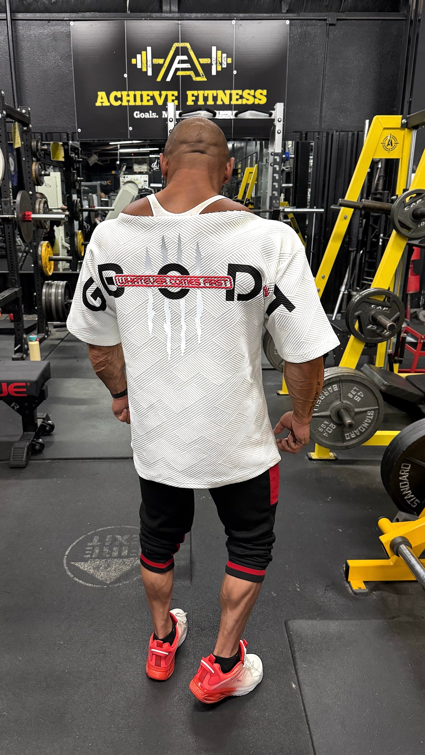 Men’s “Gamer” white/red & reflective oversized GBODT Pump Cover