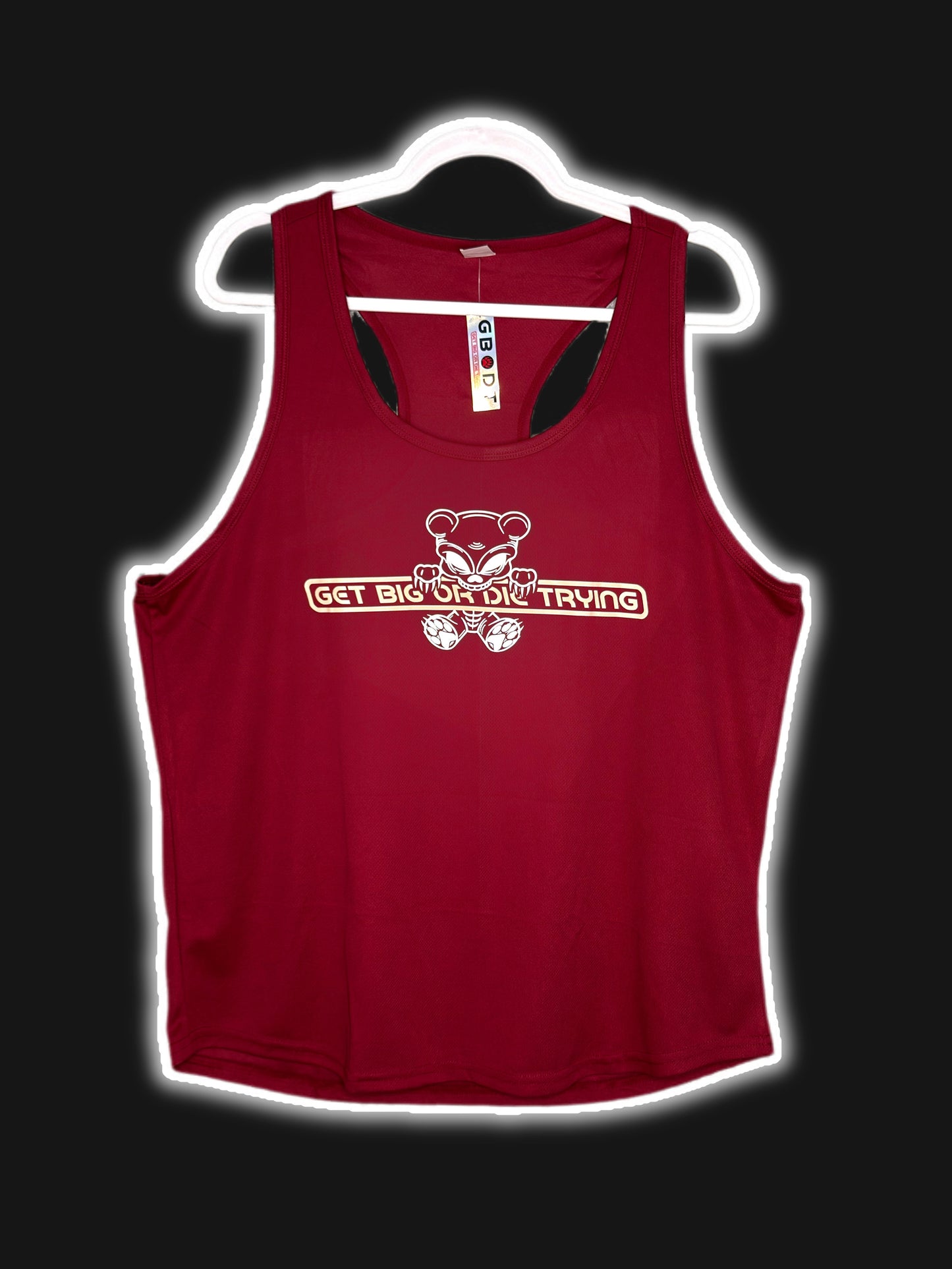 Reflective “gamer” GBODT workout racerback tank
