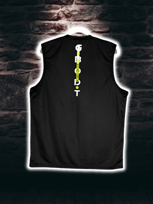 Black/Neon “gamer” GBODT workout sleeveless tank (quick dry)