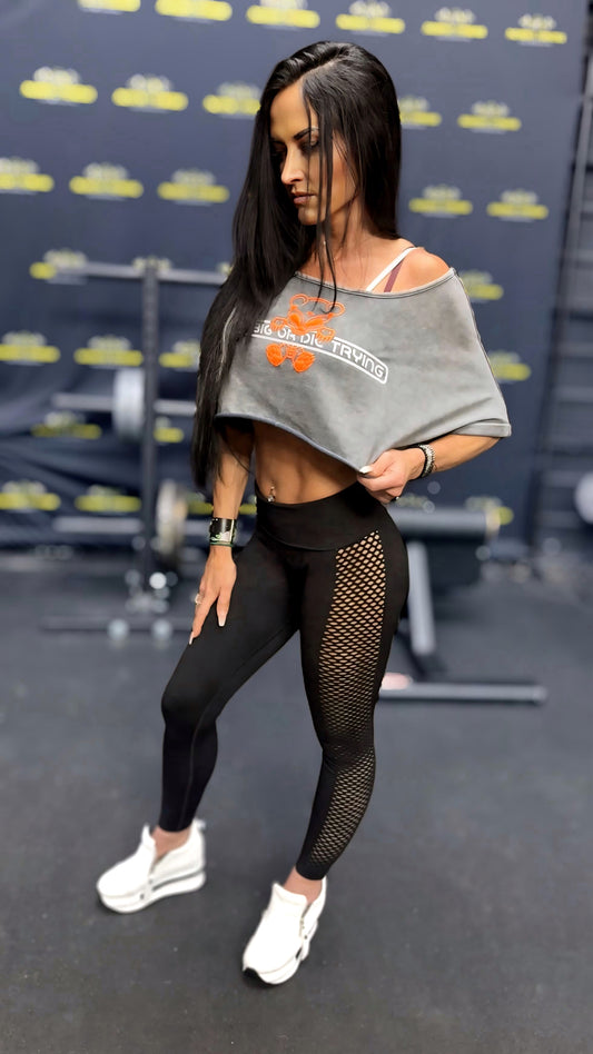 Women’s custom “gamer” GBODT oversized cropped drop shoulder batwing tee/pump cover